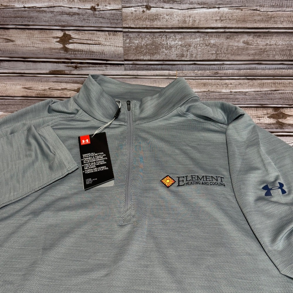 Under Armour 1/4 Zip Pullover Mens XL Gray Element Heating and Cooling Logo NWT